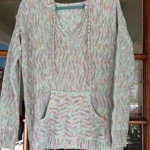 Multicolor Knit Women’s Hoodie Sweater